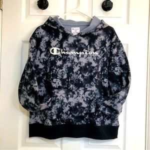Splattered Charcoal-Blue Champion Hoodie
